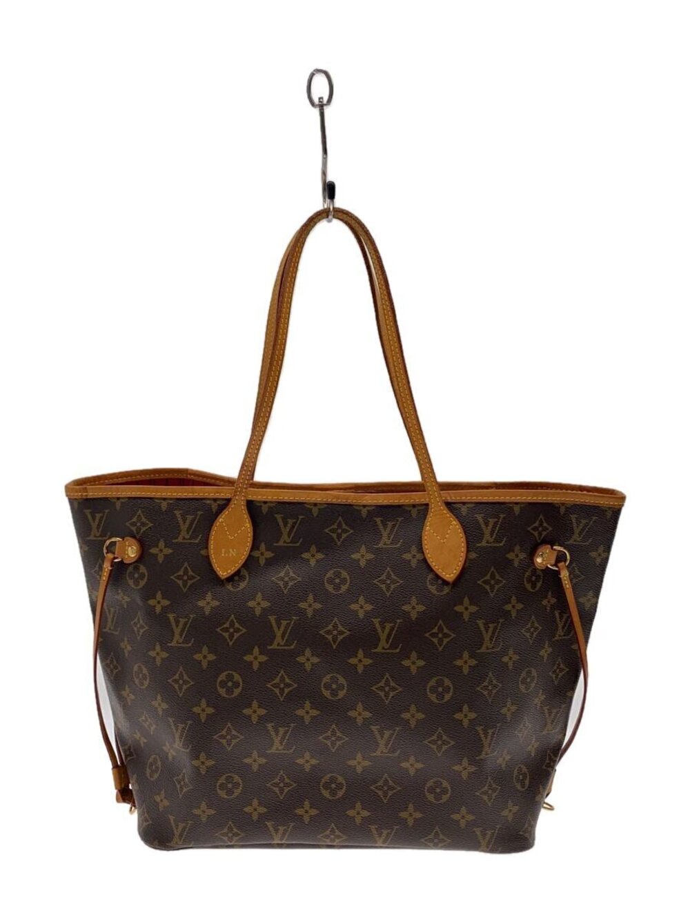 LOUIS VUITTON Neverfull Monogram Canvas Brown Cerise Red